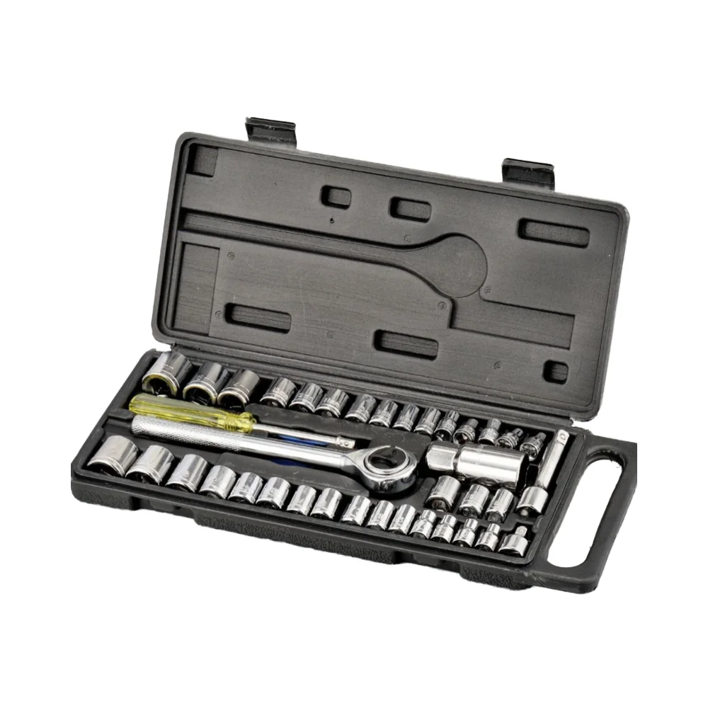 Material benefit Garage  Motor van  Bike Maintenance kit 40 sleeve ratchet wrench auto repair machine  household tools