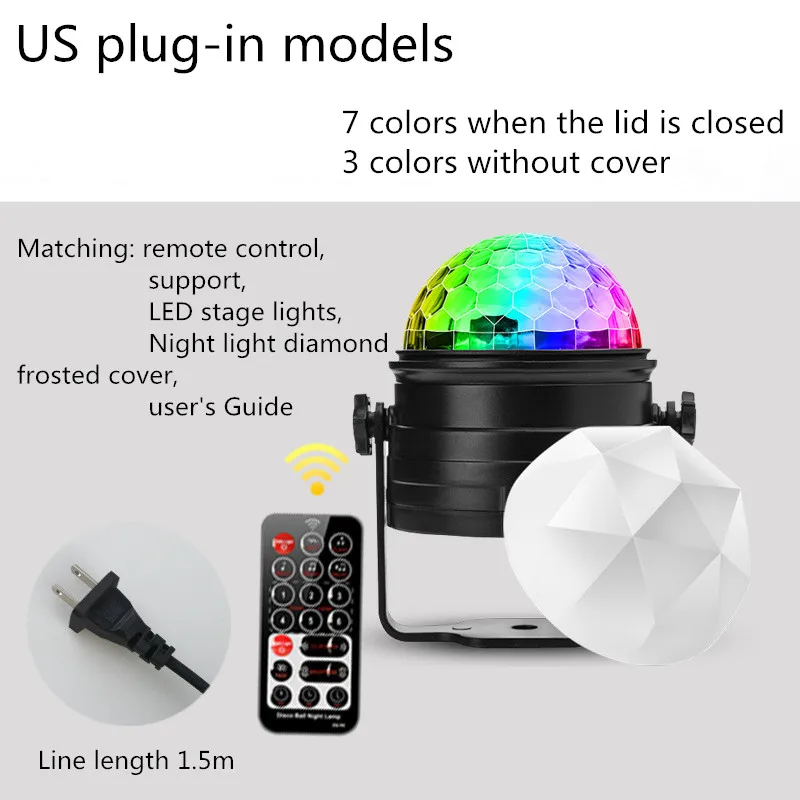Remote Ctrl Hot Sale Led Stage RGB Colorful Crystal Magic Ball Light For Holiday Party Stage Home Theater Atmosphere KTV Bar DJ