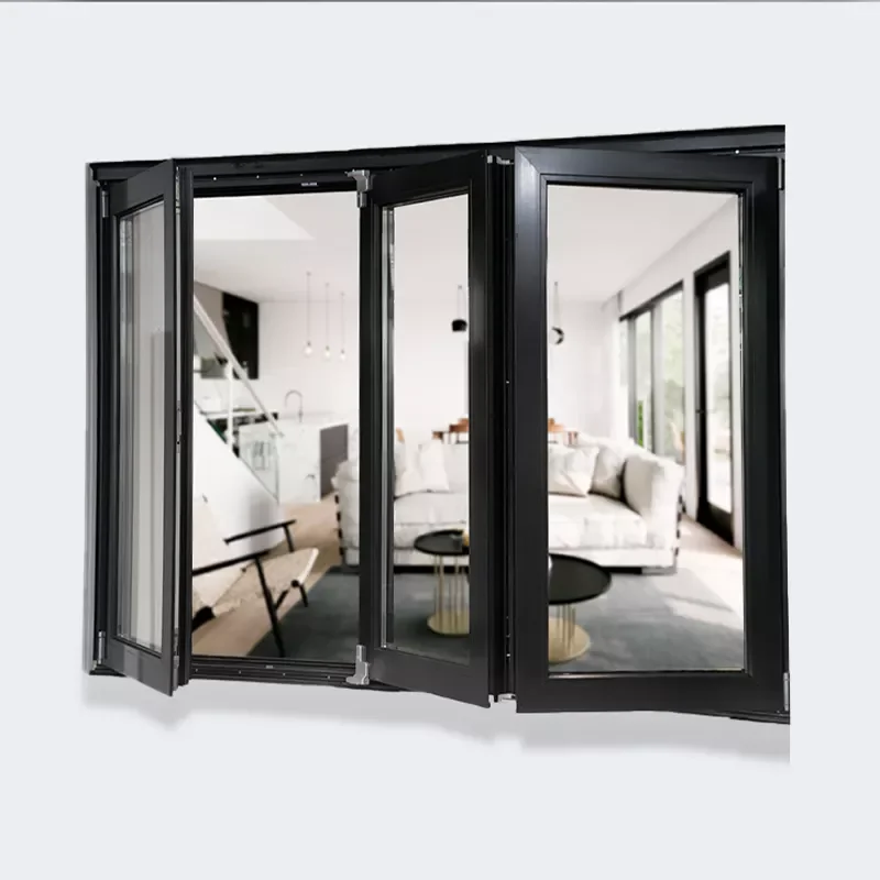 Attractive and Versatile  Double Glazed  Aluminum Bi-fold Window Low Maintenance And Easy to Clean Folding Windows