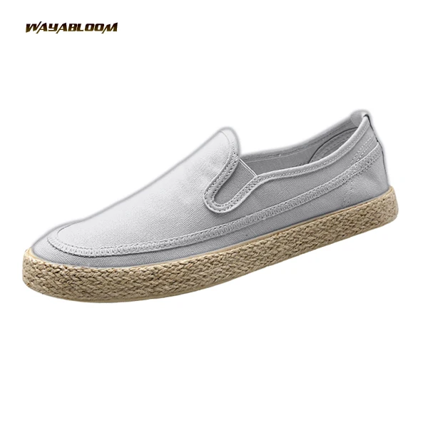 Fashion Big Size Low Top Men Casual Daily Wear Shoes Blank Slip On Canvas Shoes