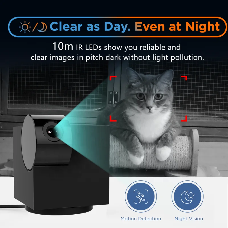 Laxihub 10M IR Distance Alexa Google Home Wide Angle Cloud Storage H.264 Mini Smart PTZ Camera