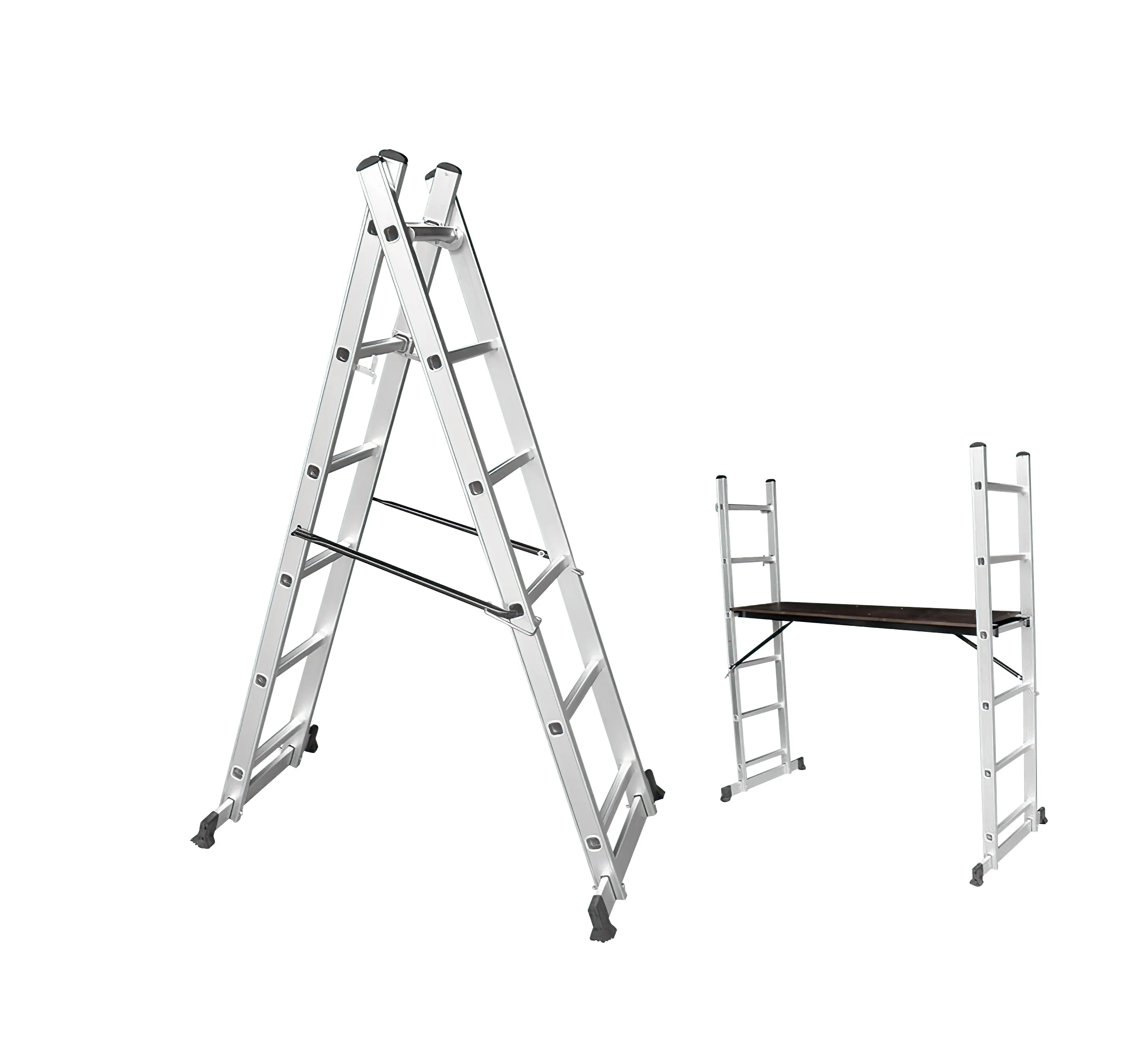6 steps silver aluminium ladder frame scaffolding multi functional ladders for sale