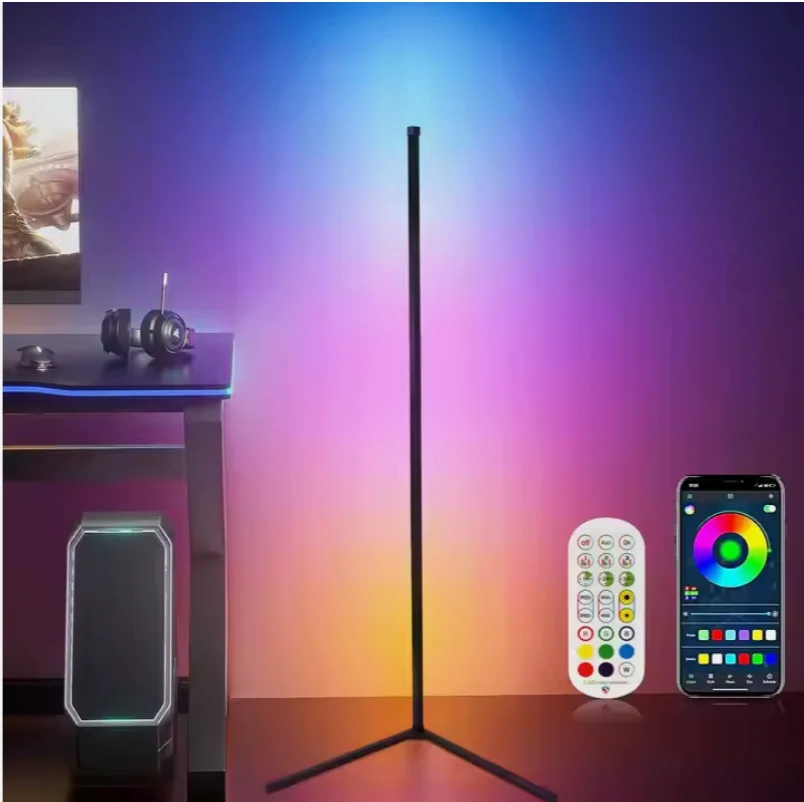 RGB Интеллектуальный современный минималистский светодиодный напольный светильник Умный домашний угловой для гостиной Вертикальная атмосфера освещения
