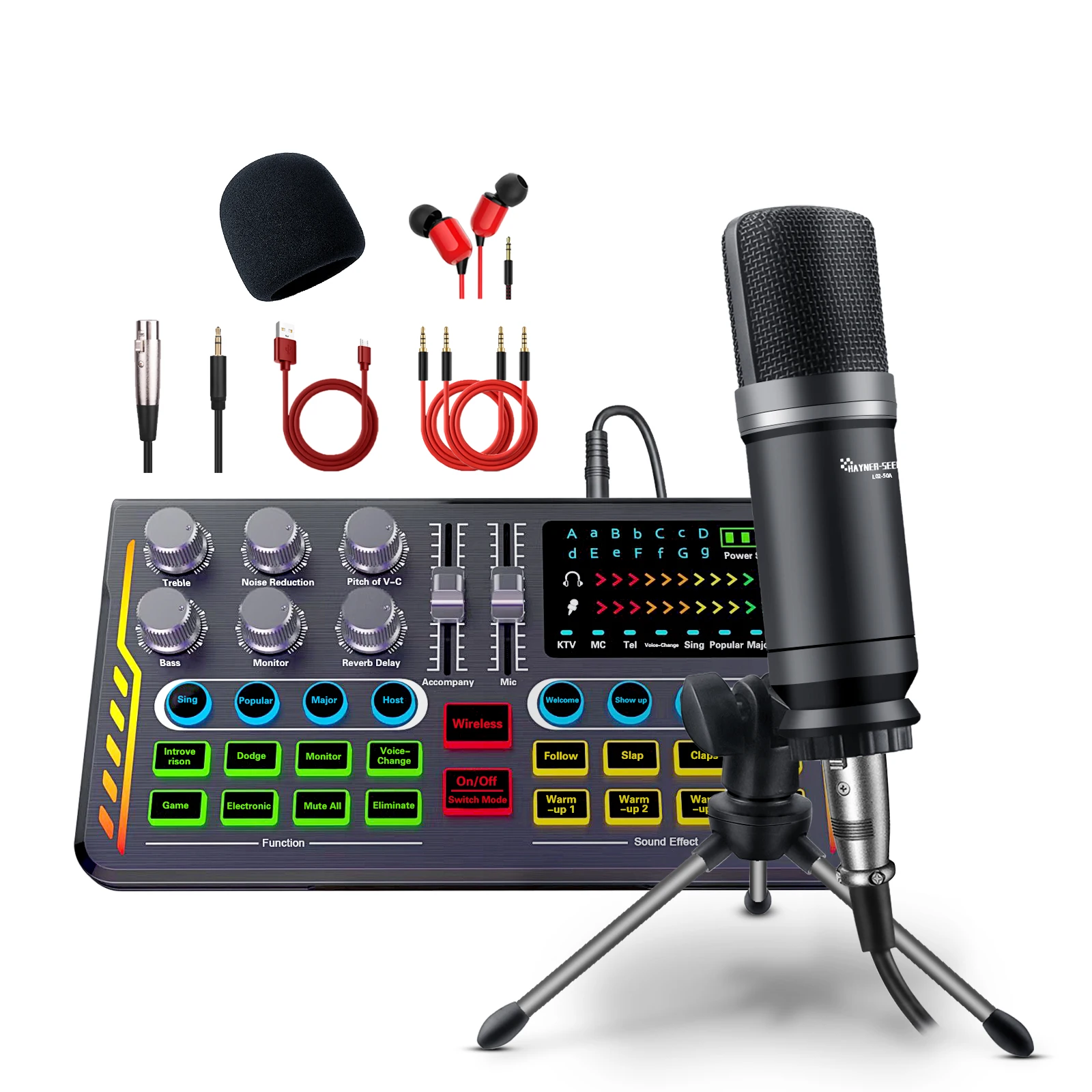 Профессиональная внешняя звуковая карта с конденсаторным микрофоном, производитель Китай