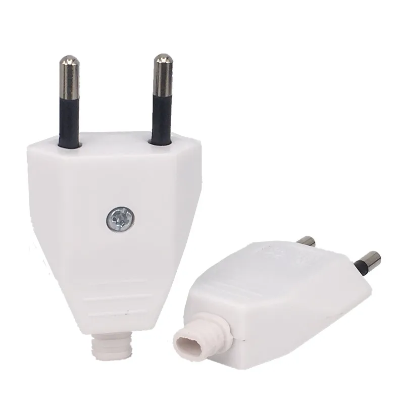 Rewireable European Plug 250V 2.5A CE 2 Pin Wireless Male Plug For DIY Power Cord