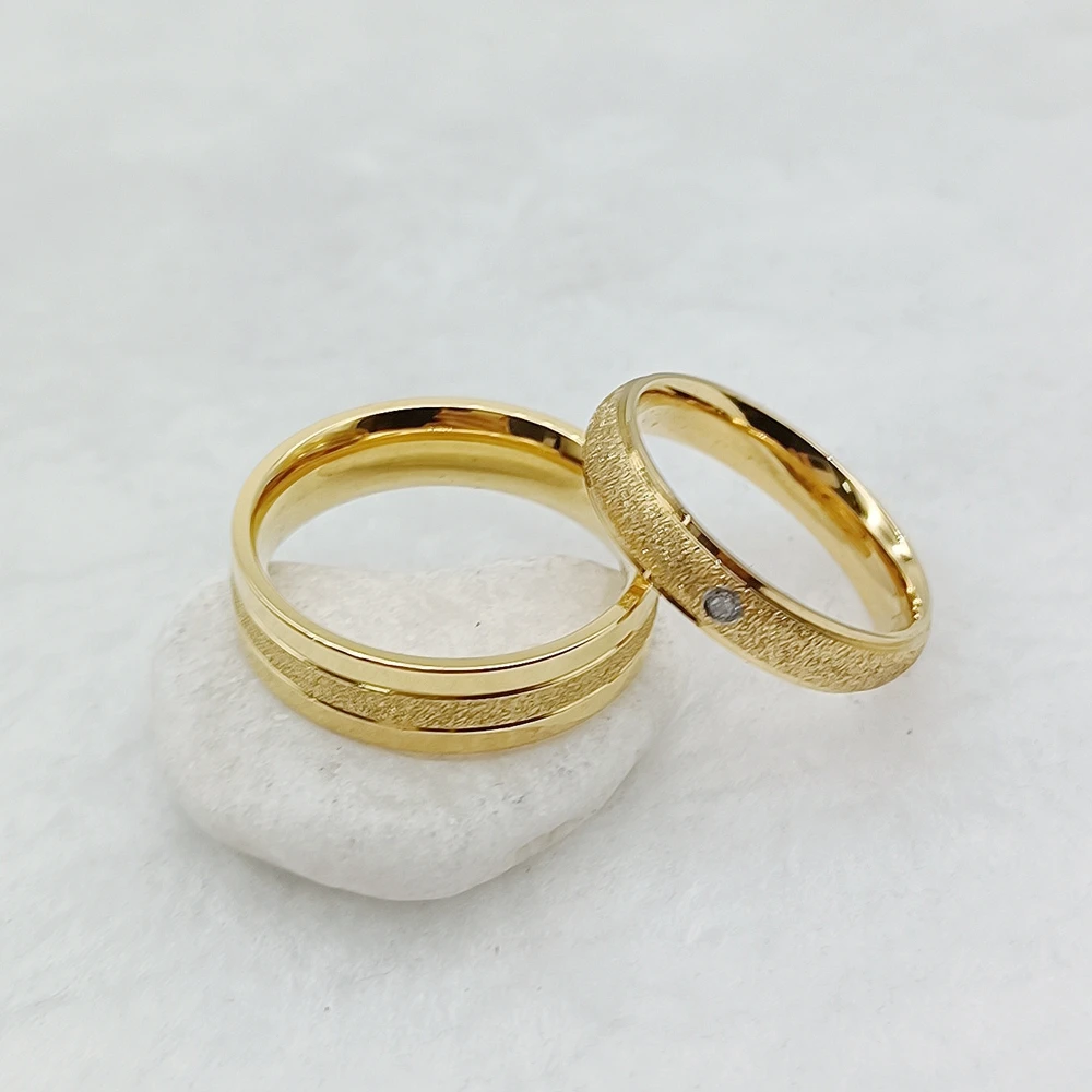Stainless Steel Jewelry Designer 2024 Wedding Ring Online Shop Promise Ring Store 24K Gold Plated His And Hers Ring Couples