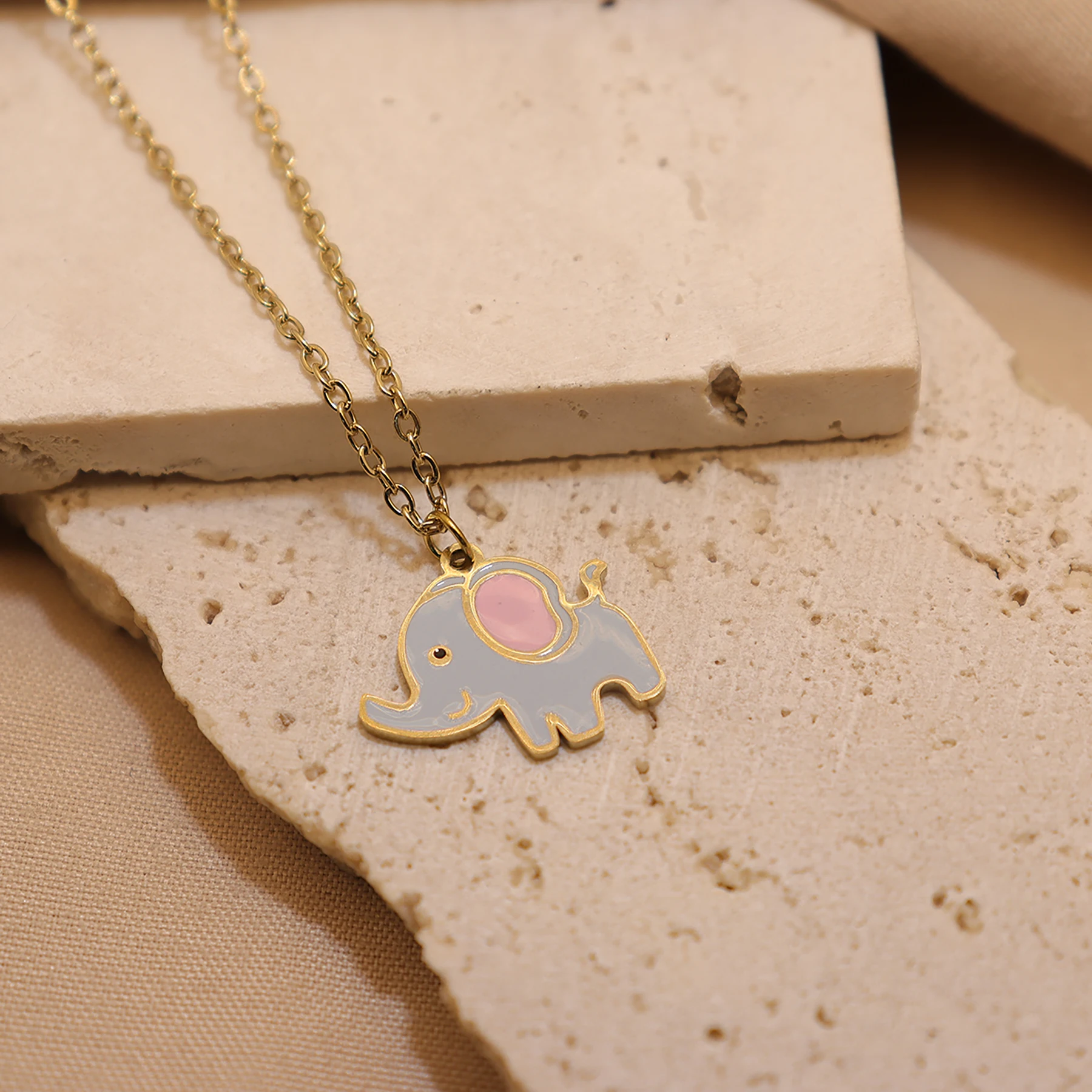 Explosive elephant necklace cute children fashion enamel friendship girl pendant necklace