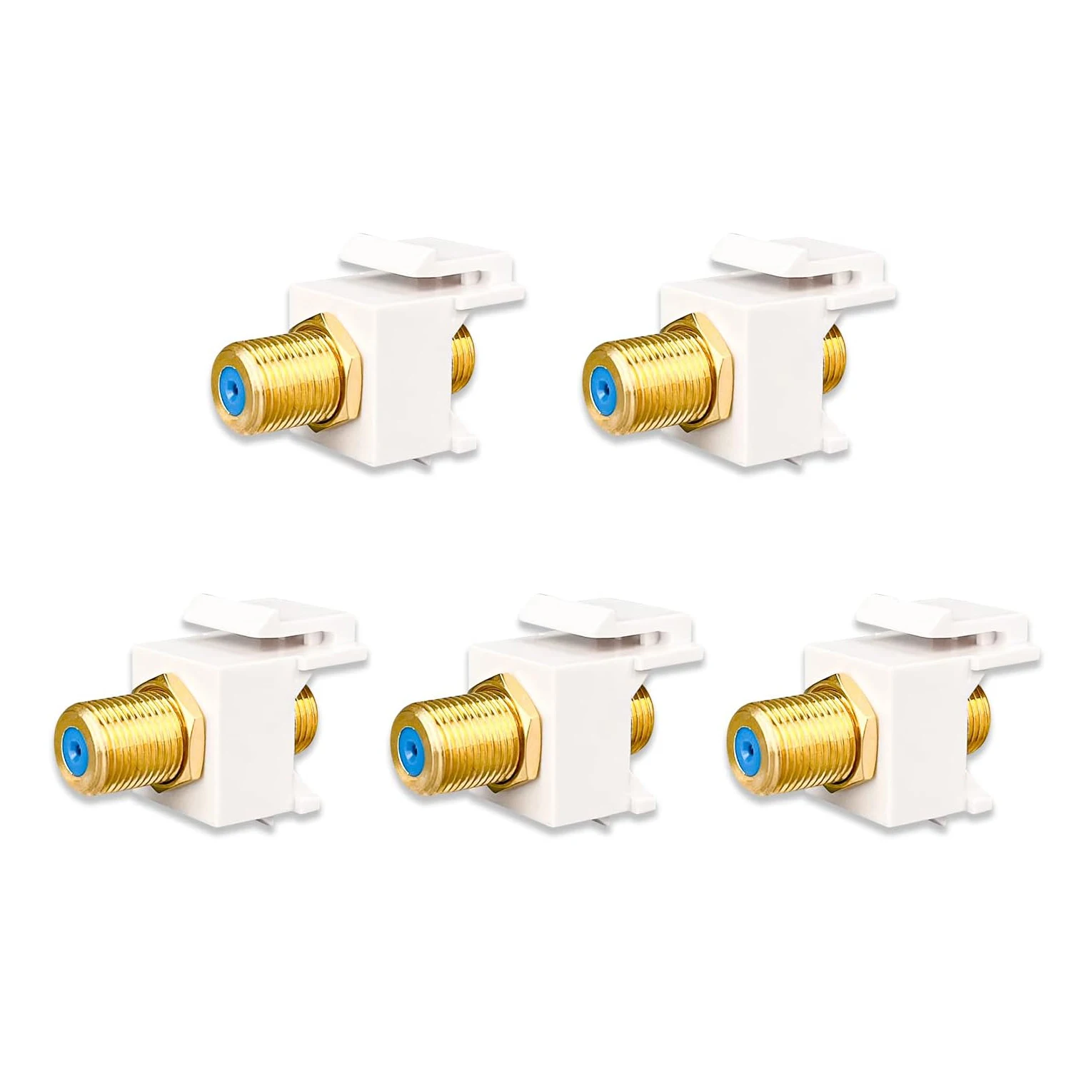 Gold Plated RG6 Coaxial Jack F-type Keystone Connector Coaxial Keystone Jack Insert for Home Theater Network Keystone Connectors