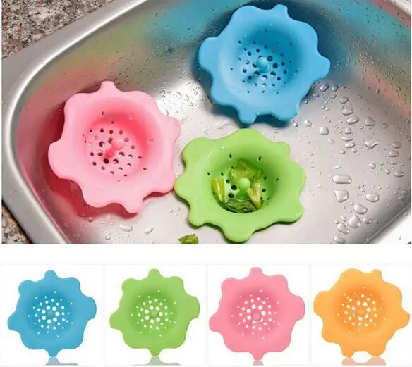 Домашняя кухонная Силиконовая сетка в форме цветка для раковины, высококачественный силиконовый сливной фильтр, Легкая очистка, силиконовый уловитель волос