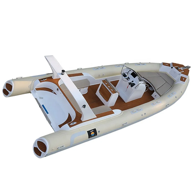 2024 CE Rib Boat 760cm Inflatable Speed Boat Outboard Engine PVC Hypalon Fiberglass Barco De Pesca