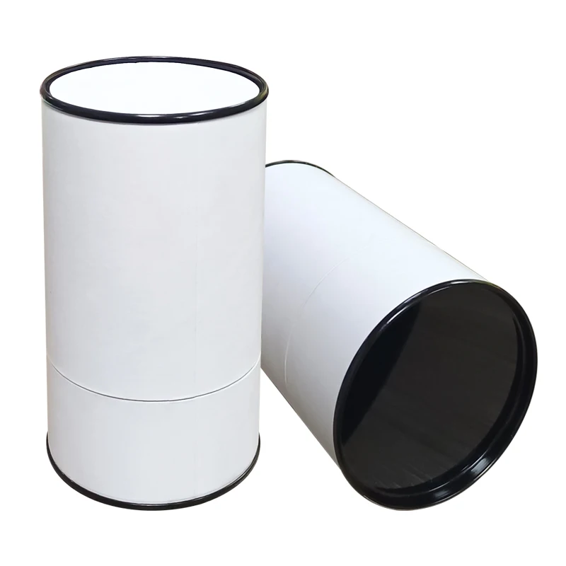 White Tinplate Biodegradable Cosmetic Packaging Can 50ml Perfume Packaging White Cardboard Round Tube