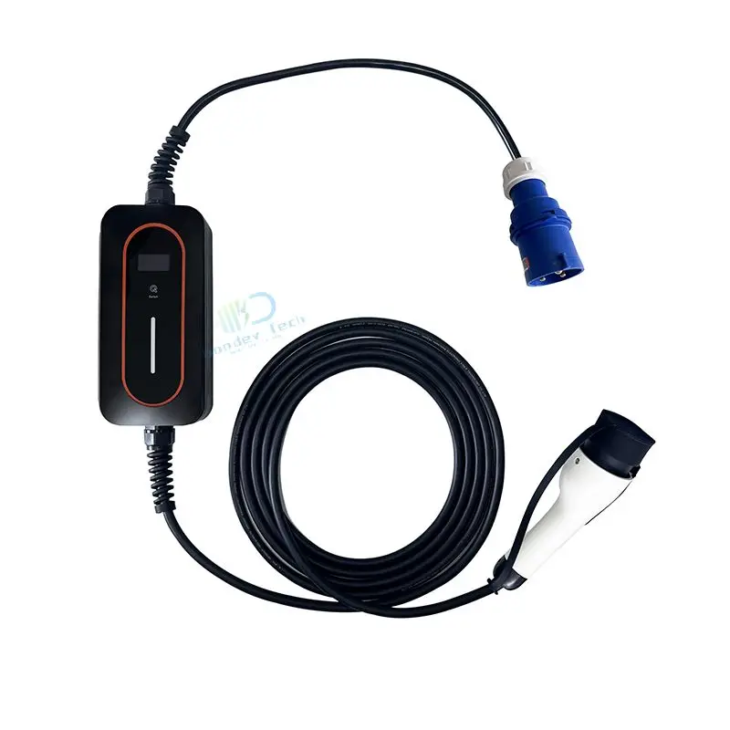 Adjustable Timer 16A 32 A Portable Home  EV Level 2 Portable AC Charger Type 2 62196-2 1 GB/T Portable EV Charging