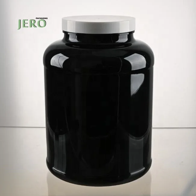 5000ml5kg Sport nutrition UV PET protein jar plastic tubs with lids protein powder jars bottle bucket foil stamping IML labeling