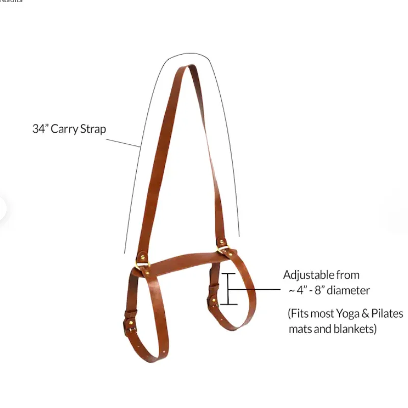Adjustable Leather Yoga Mat Strap Blanket Carrier For Outdoor Camping And Picnic