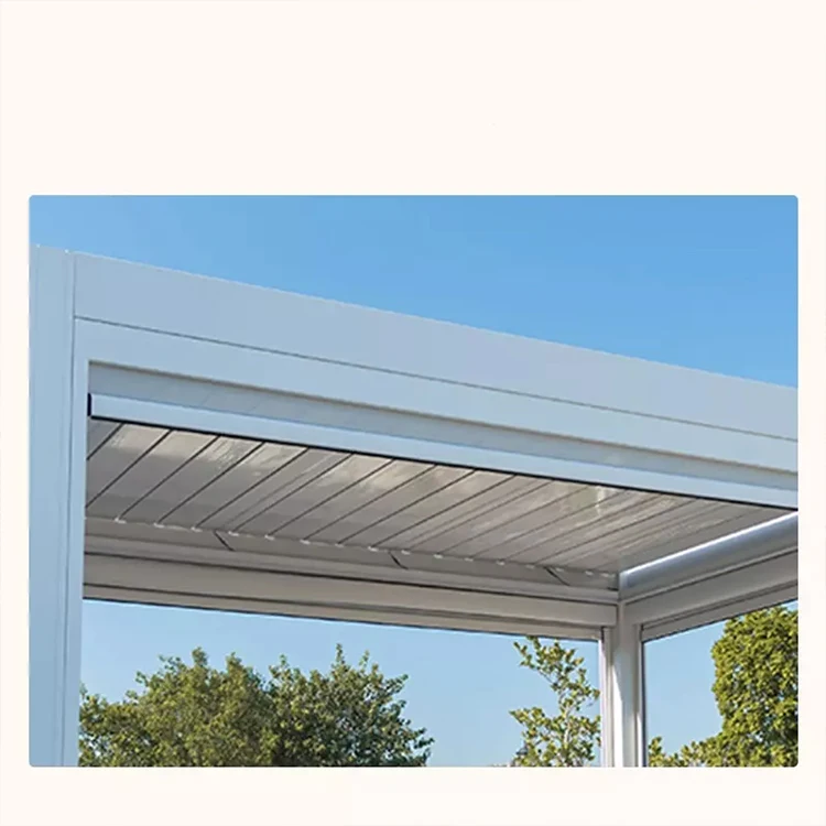 Luxury Modern Outdoor Pergola Garden Pergola Aluminium Alloy Louver Roof Metal Waterproof Shenzhen Steel Aluminum Alloy 3.0mm