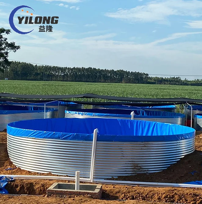 hot galvanized plate tarpaulin liner with oxygenator fish farming equipments