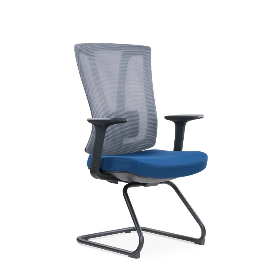 Оптовая продажа современный тканевый сетчатый стул для встреч черный офисный