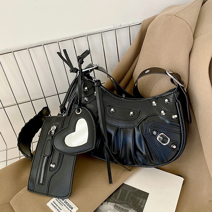 New 2023 Fashion Designer Handbags Women Purses and Handbags Set Motorcycle Bags Women Handbags Ladies Luxury Crossbody Purses