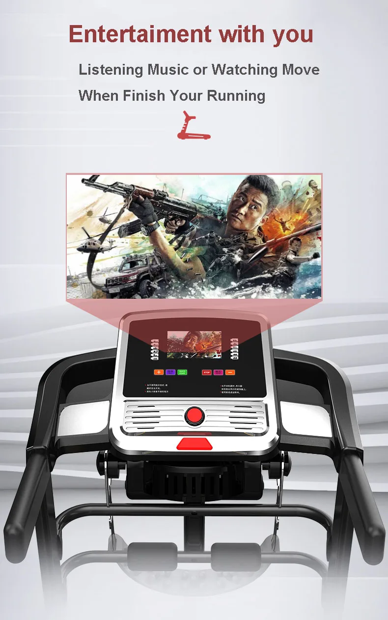 Низкая цена, большой экран для домашнего использования, тренажерный зал, фитнес-упражнения, кардио-тренировка, тренажер для бега, Спортивная моторизованная беговая дорожка