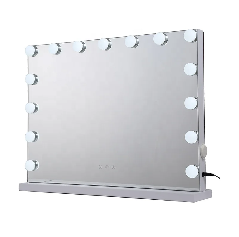 Direct Factory Sale Customizable 15 Dimmable LED Bulbs Hollywood Lighted Desktop Makeup Vanity Mirror Personalized Dressing