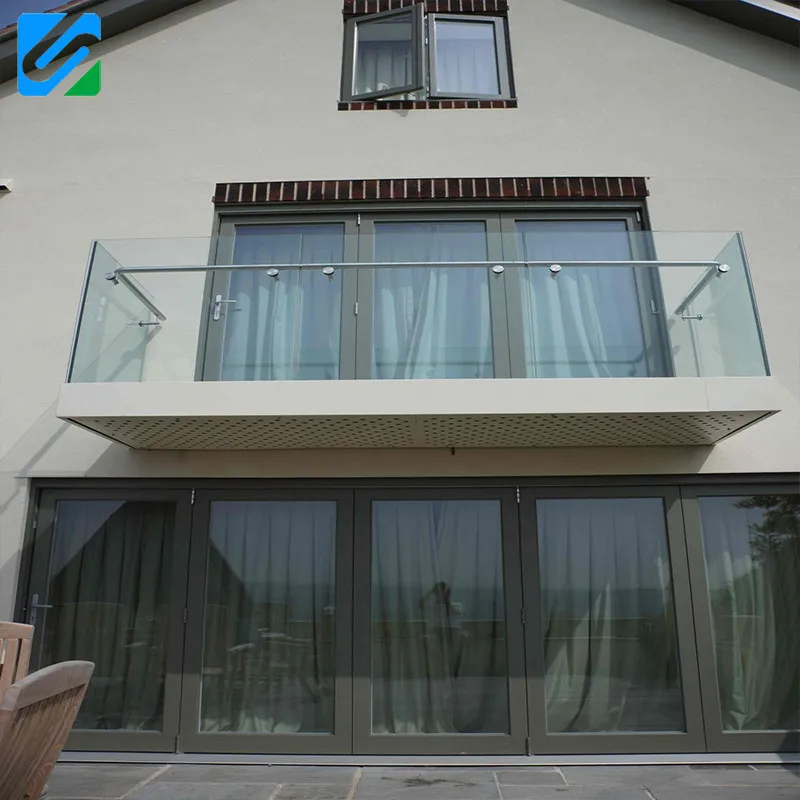 KingBright Outdoor standoff glass railing steel handrail/Outdoor stairs balustrade with led light