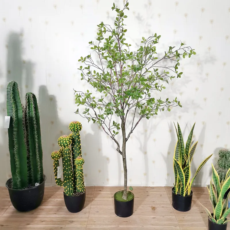 90 cm Outdoor Indoor Room Decorative Artificial Tsubaki Leaves Tree Artificial Plant In Pots