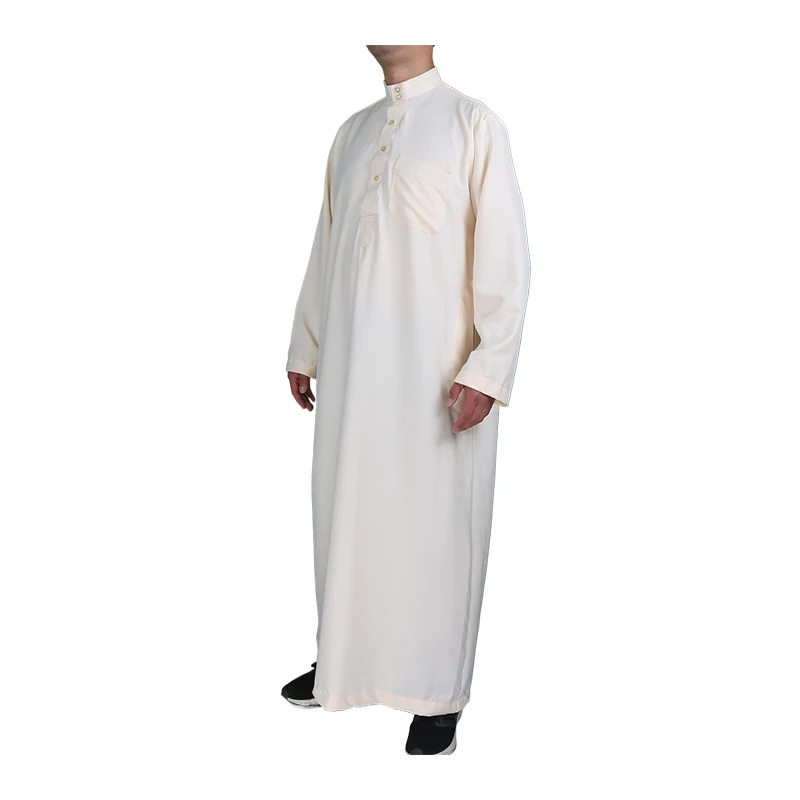 Hot sale Traditional Design Cotton Material Clear Pattern Qatar Style Muslim Men Traditional Jubba Thobe