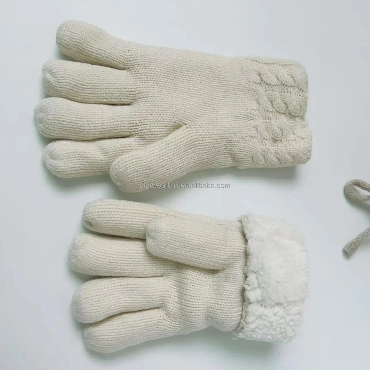 children warm knitted wool gloves with  thickening plush  winter for kids customized mittens  Chinese strength manufacturer