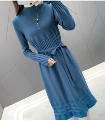 2020 spring new arrival high neck slim fit lovely girls long sweater