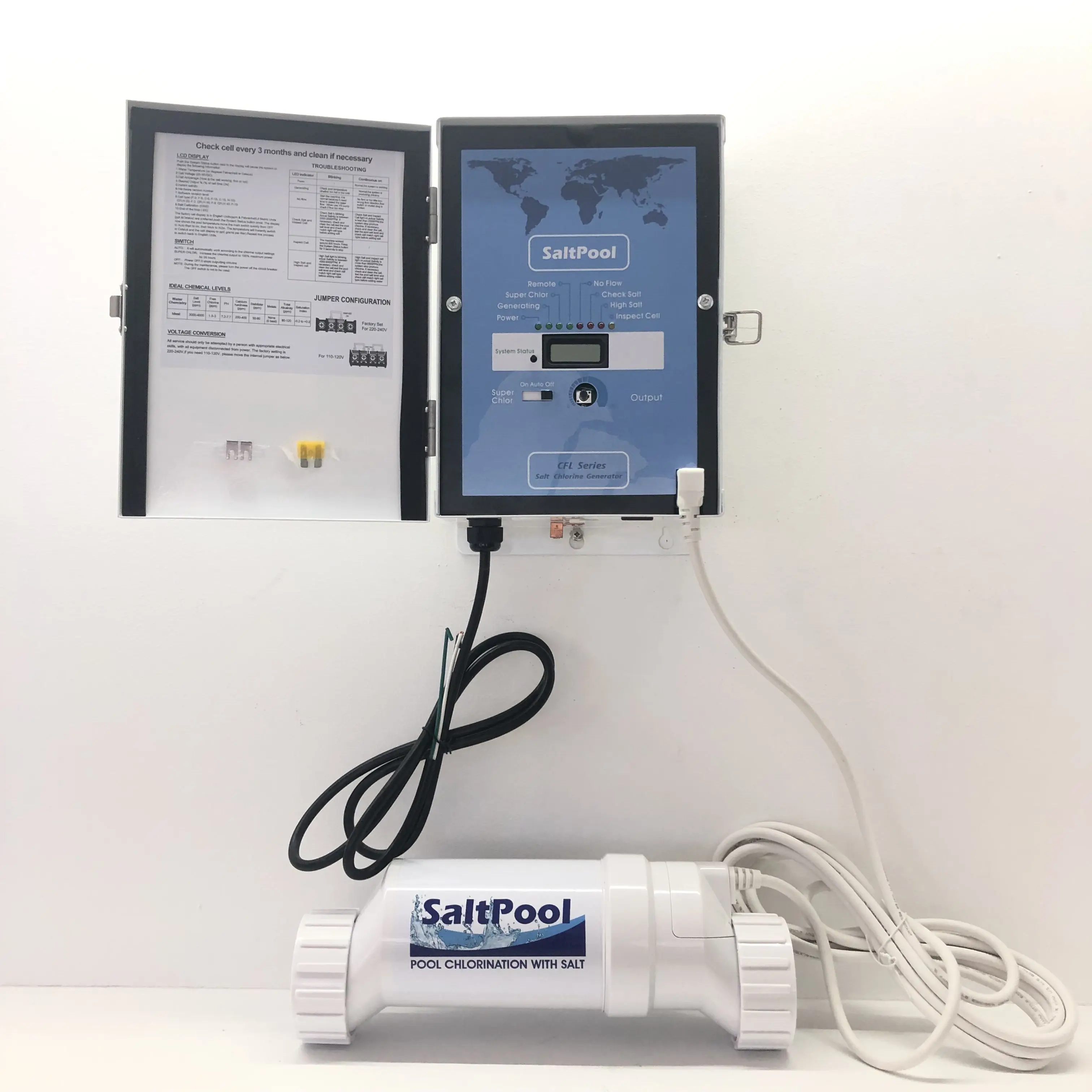 Good Quality Wholesale Manufacture Pool Chlorinator Salt Chlorinator For Swimming Pool Hydrogen Electrolyzer