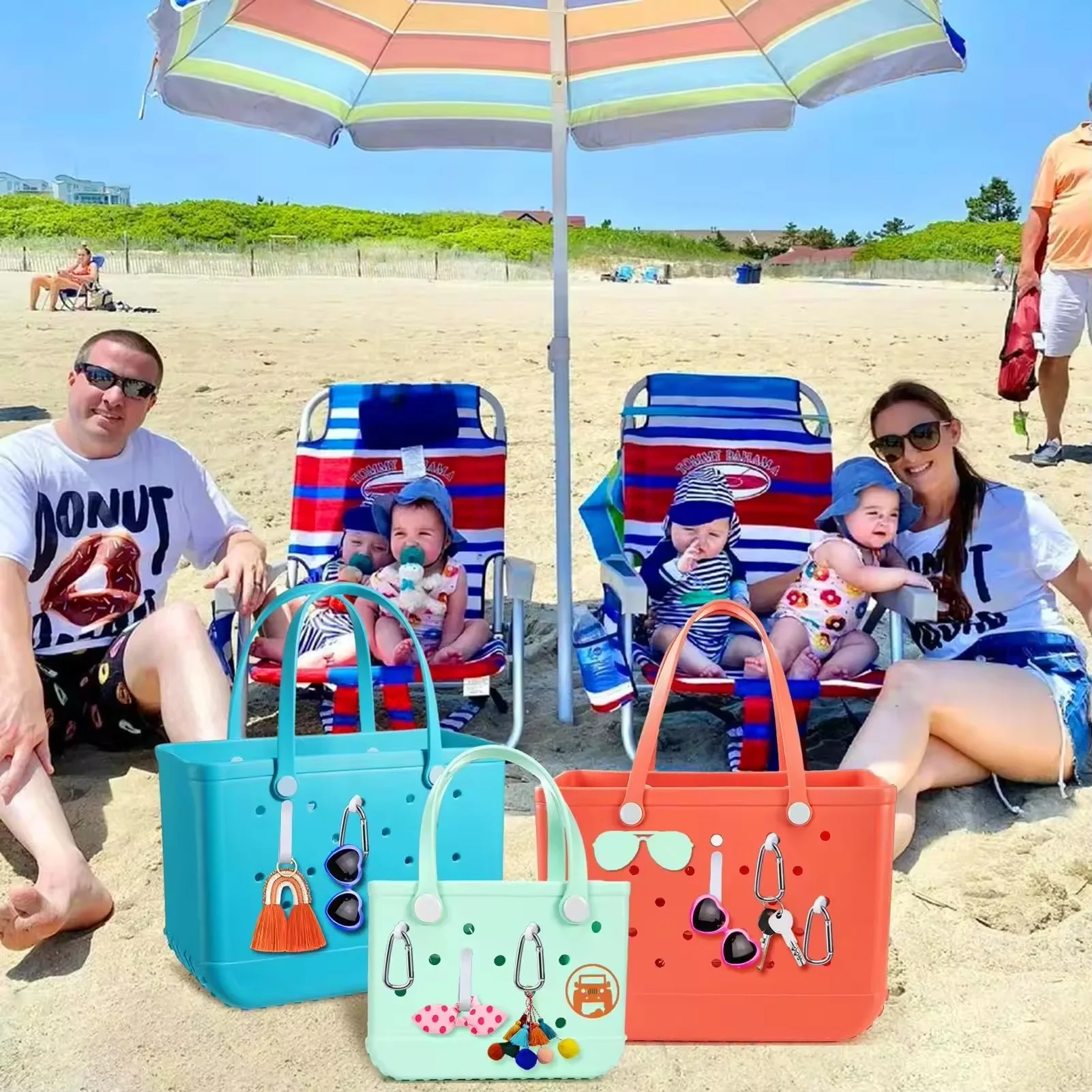 outdoor summer eva beach bag swimming pool rubber silicone eva silicone beach bag bogg