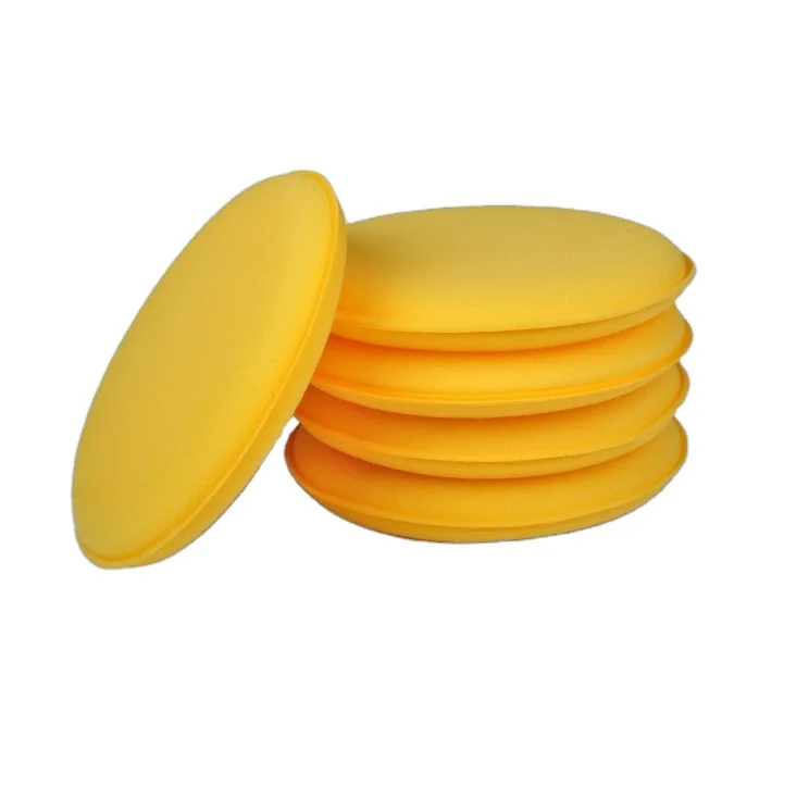 5 inches yellow red black foam sponge car wax applicator