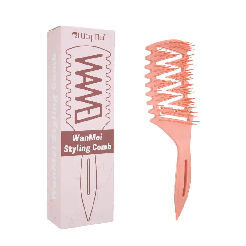 New Hair Fluffy Curl Definition Styling Comb Massage Head Meridian Comb High Skull Top Speed Dry Comb Hollow Detangling Brush