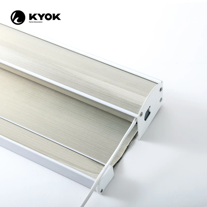 
KYOK Auto Wifi Smart Daylight Fabric Rechargeable Motor vertica Blinds Motorized Window Blinds Electric Mechanical Roller Blinds 