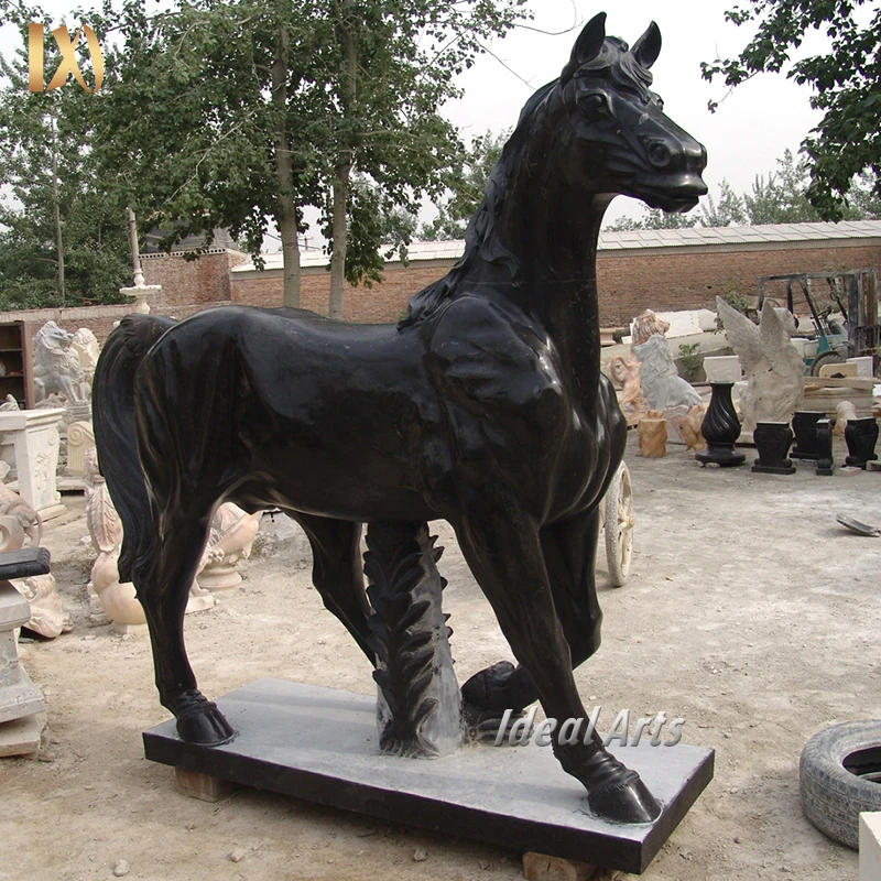 Outdoor Garden Life Size Hand Carved luxury Horse Statue Home Decor Sculpture