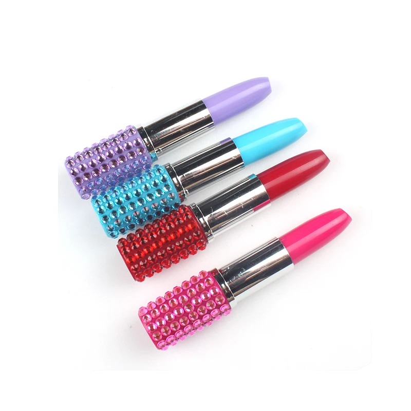 XH мода рекламные США пластиковые губная помада ручка с хрустальными камнями