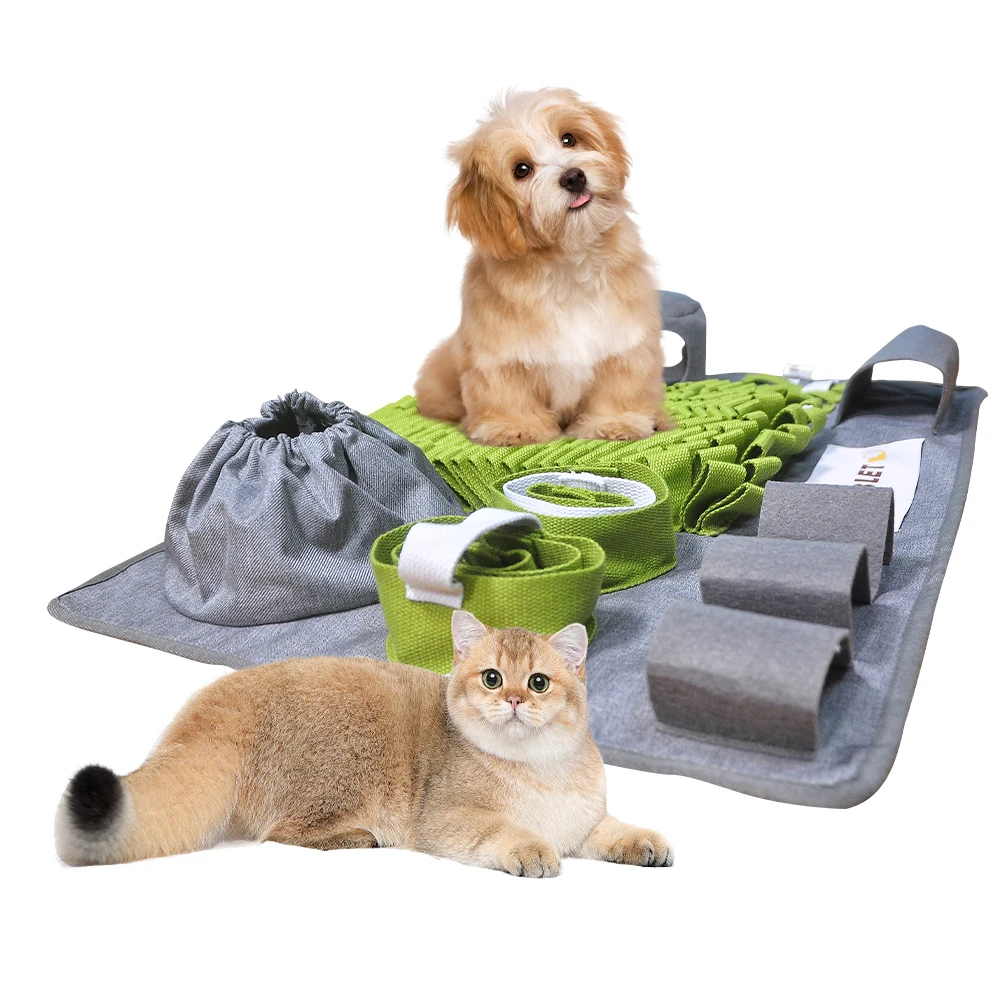 DOUBLETO Pet Activity Enrichment Dog Sniffing Mat Food Game Blanket Puzzle Carpet Nose Work Snuffle Mat for Dogs