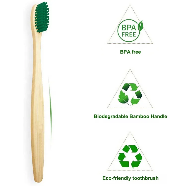 LULA Eco Friendly Biodegradable Natural Recyclable Soft Bristle Wooden Wood Bambu Bamboo Toothbrush For Adult Children