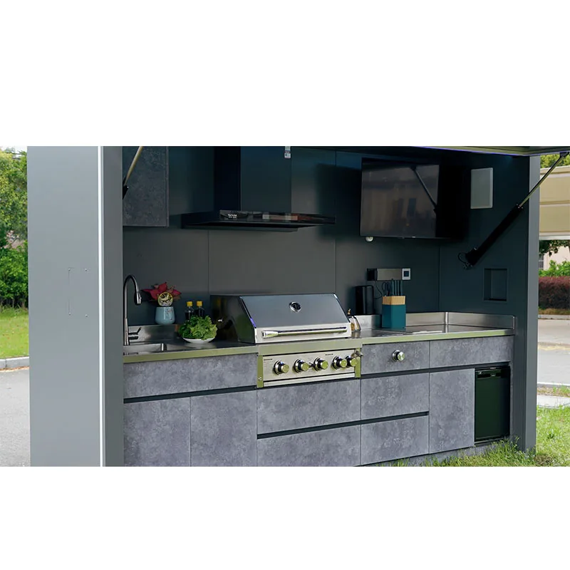 Custom modular complete outdoor garden kitchen cabinets with sink 304 stainless steel Bbq Outdoor Grill Kitchen