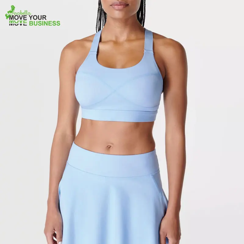 Arabella 2024 Custom Logo Sports Bra for Women Criss-cross Back Padded with Big Breast