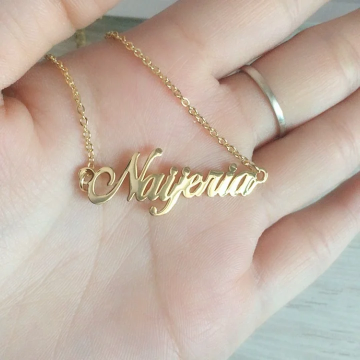 
18K Gold Plated Stainless Steel Custom Name Necklace Personalized Letter Necklace For Women  (1600129667000)