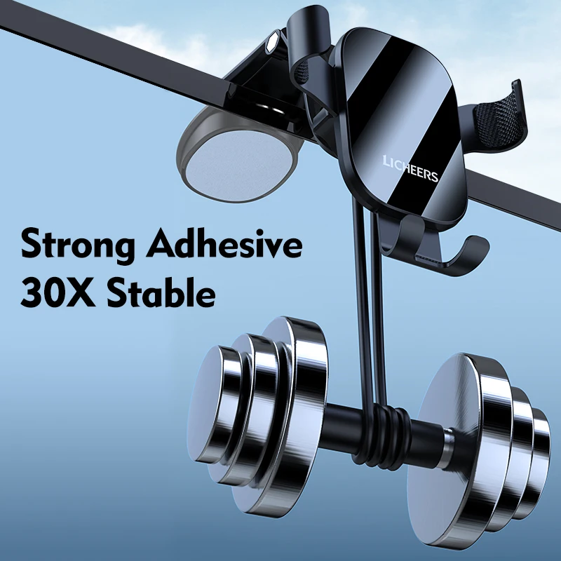 LICHEERS 2022 Upgraded Gravity Car Phone Holder Mount for Dashboard Air Vent Windshield For iPhone 13 12