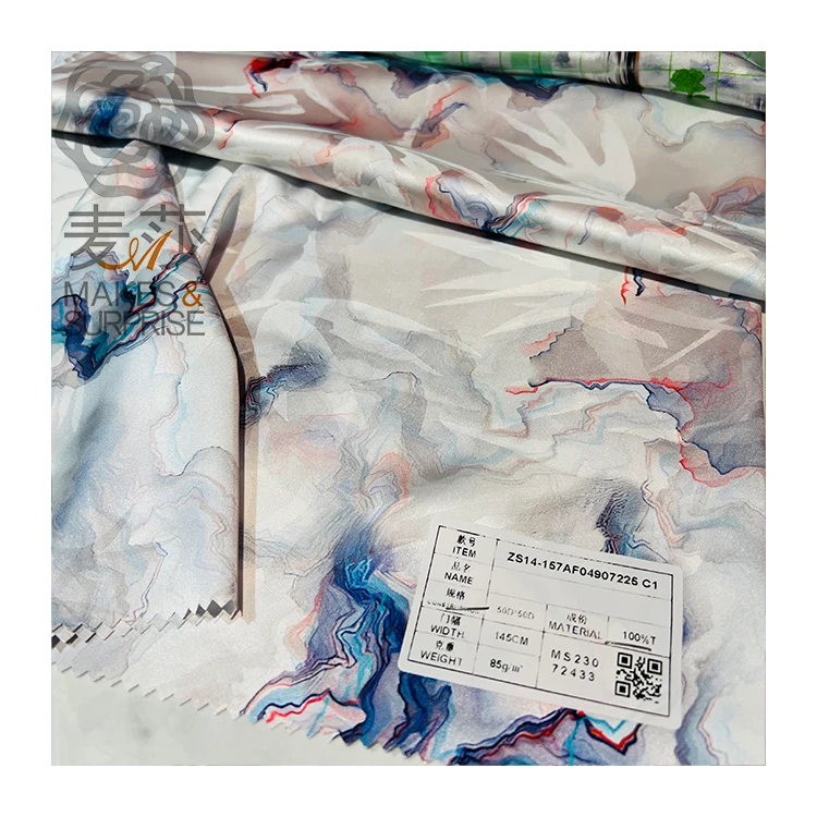 Wholesale Polyester Terylene Italian Silk Jacquard Bamboo Pattern With Fancy Ding Tie-Dyed Fabric For Dress Down Jacket