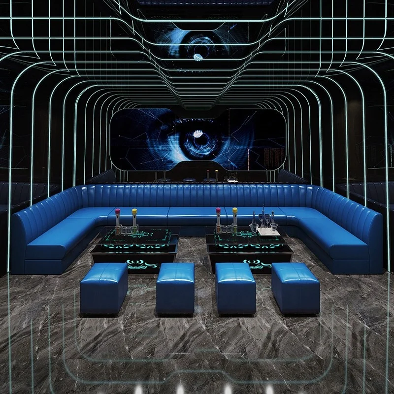 Youtai Wholesale Night Club Furniture luxury bar nightclub KTV sofa dining table chair combination Karaoke booth sofa