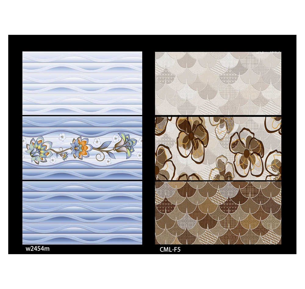 Toilet ABC Wall Ceramic Tile Bathroom Blue and White Ceramic Tiles