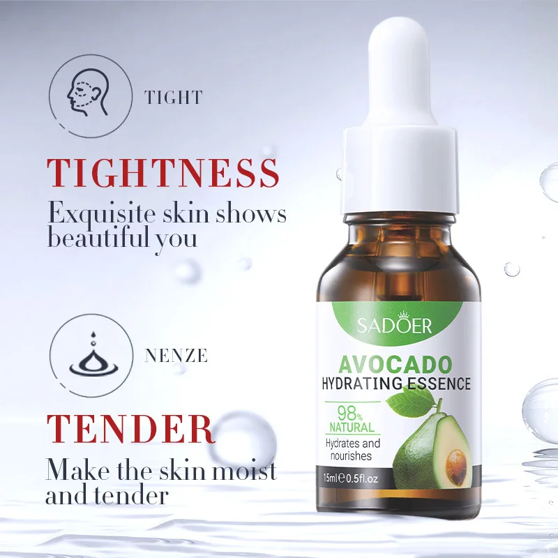 15ml Avocado Cosmetics Shrinking Pores Facial Skin Care Products Hydrating Moisturizer Serum Face Skin Care Serum