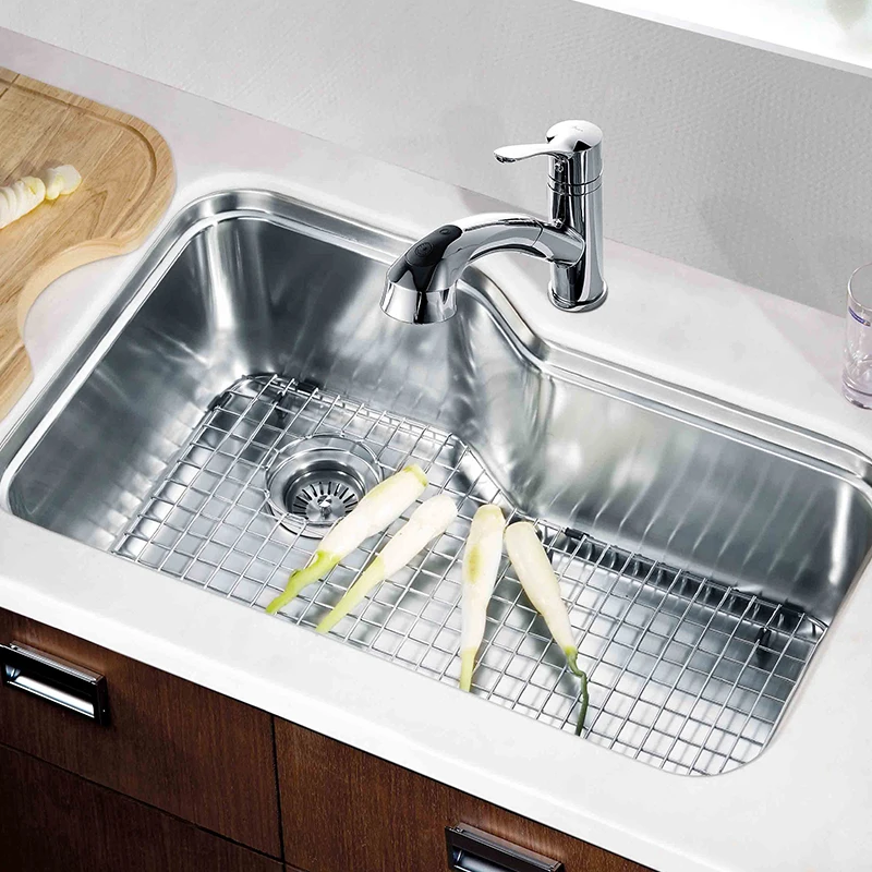 
Good Quality Undermount Satin Kitchen Sink Single Bowl Sink With Side Drain 