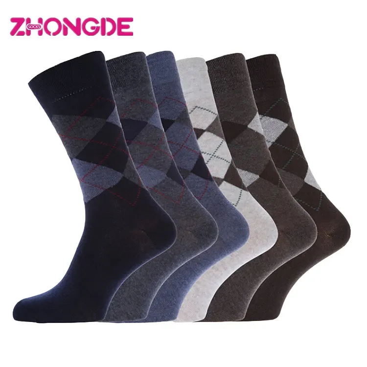tube men cotton nylon socks crew length jacquard logo classic argyle socks argyle custom men black socks for men