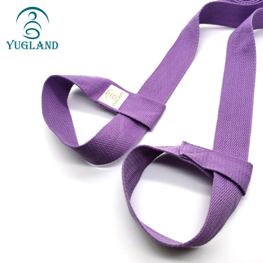 Yugland adjustable yoga bag pack straps black cotton exercise strap yoga belt