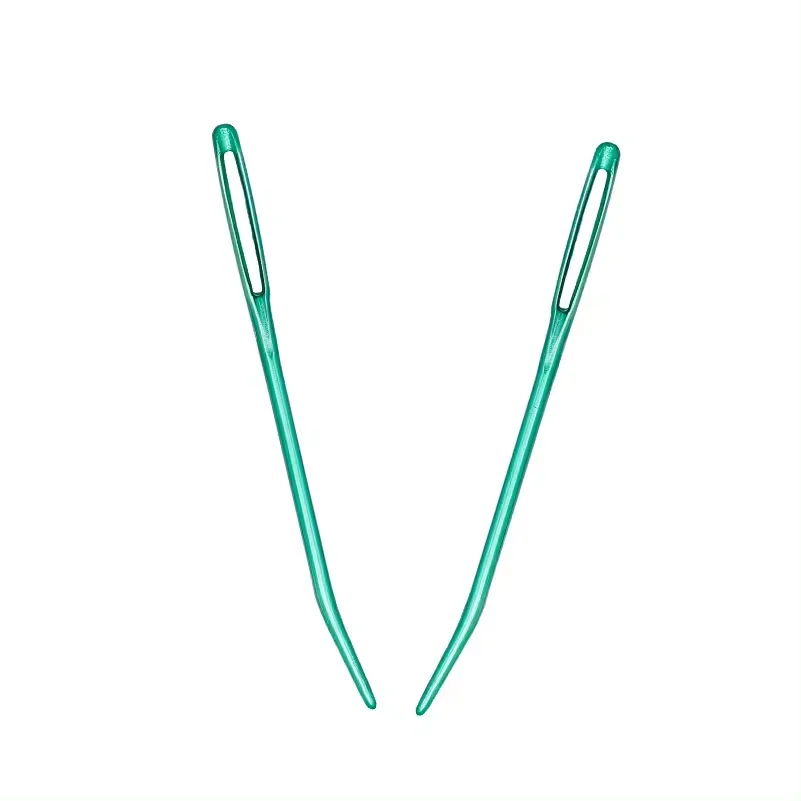 7.0cm big eye hole bent tip yarn needle blunt end aluminum metal needle for thick thread and yarn